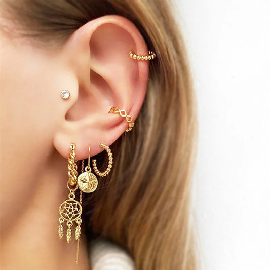 5pcs/set Gold Bohemia Earrings