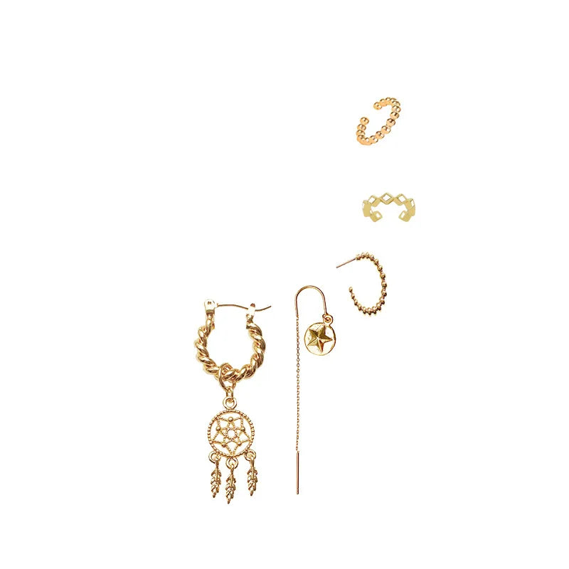 5pcs/set Gold Bohemia Earrings