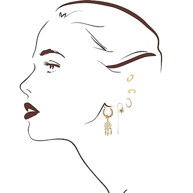 5pcs/set Gold Bohemia Earrings