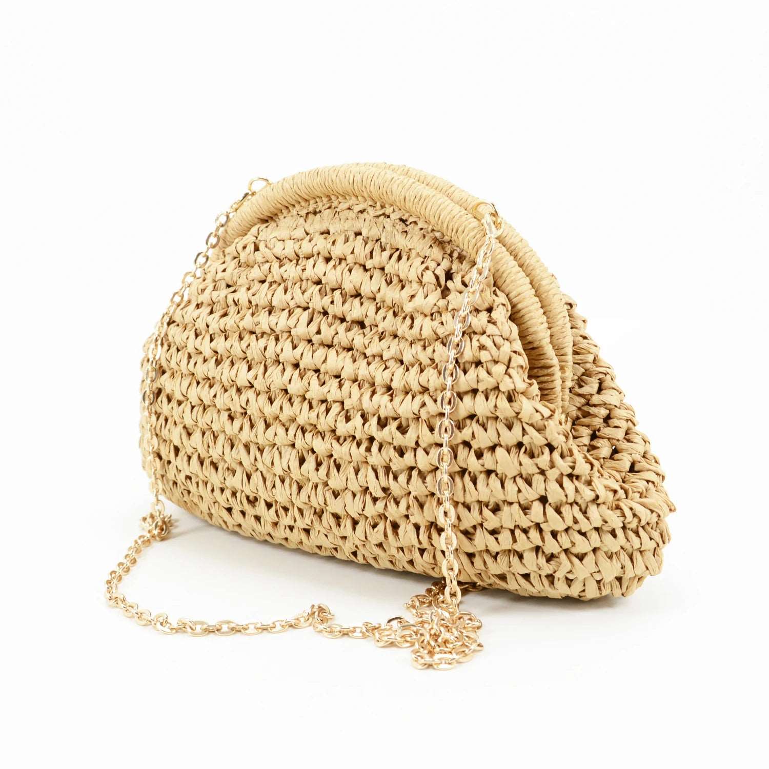 Handmade Crocheted Natural Fiber Clutch