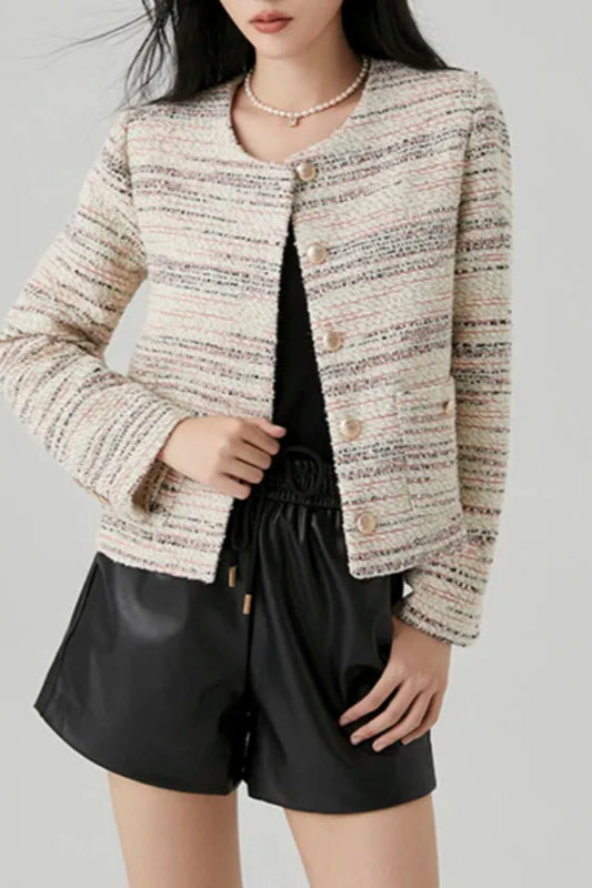 Colored Striped Button Jacket