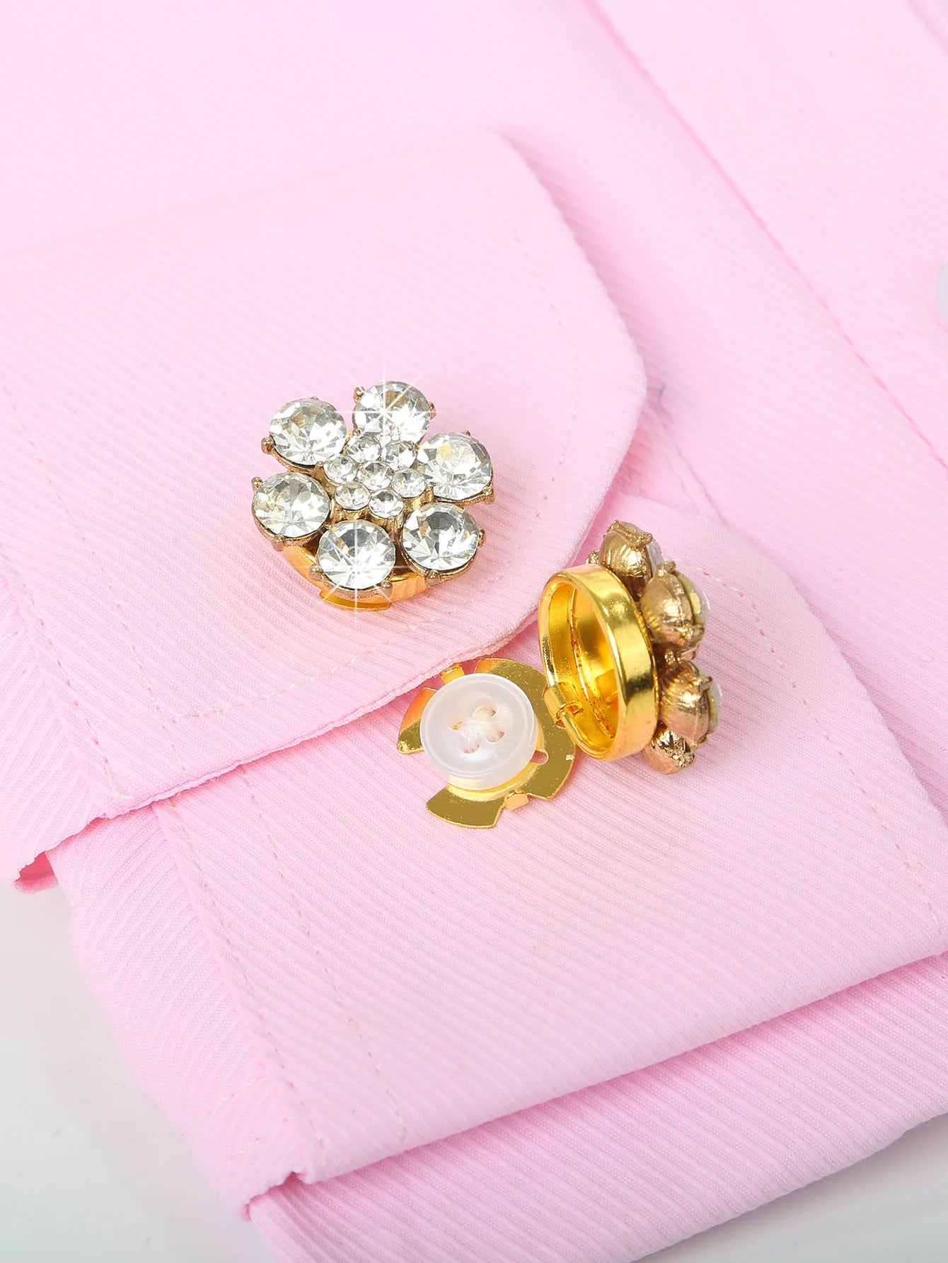 2pcs/set Flower Button Cufflinks