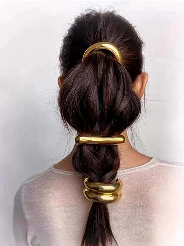 Metal Irregular Double-layer Hair Bands Ropes for Women