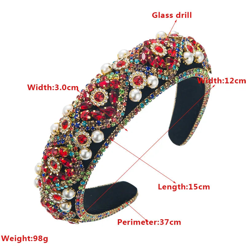 New Fashion Rhinestone Pearl Headband Trend Retro