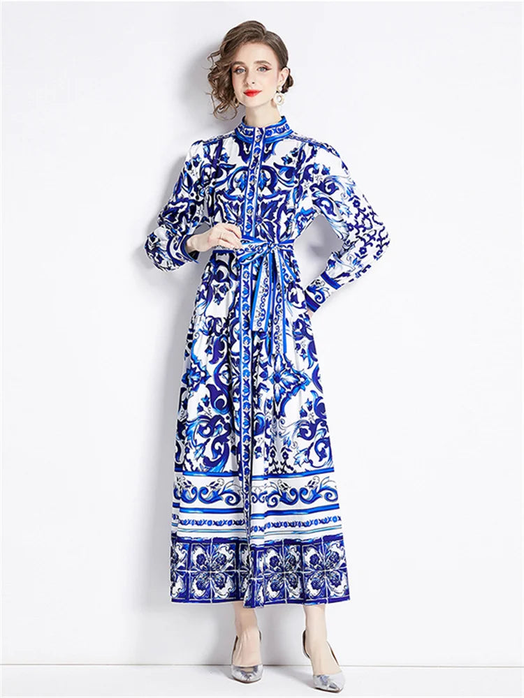 Porcelain Print Maxi Dress