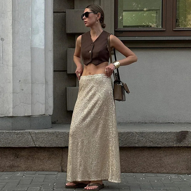 Luxury Sequin Long Skirts