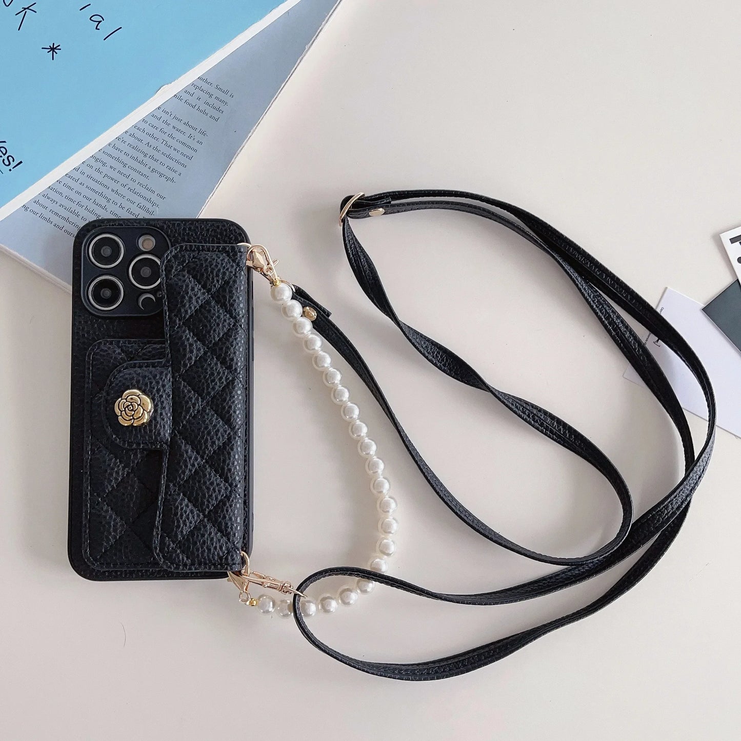 Crossbody Pearl Wristband Phone Case