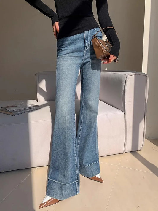 Retro High Waisted Slim Fit Jeans