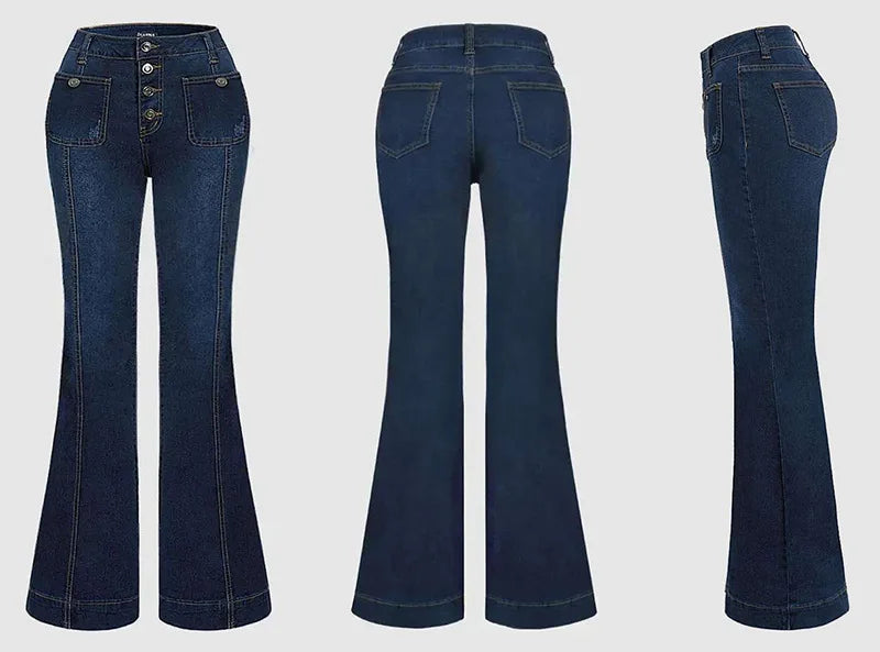 Women's Retro High-Waisted Jeans