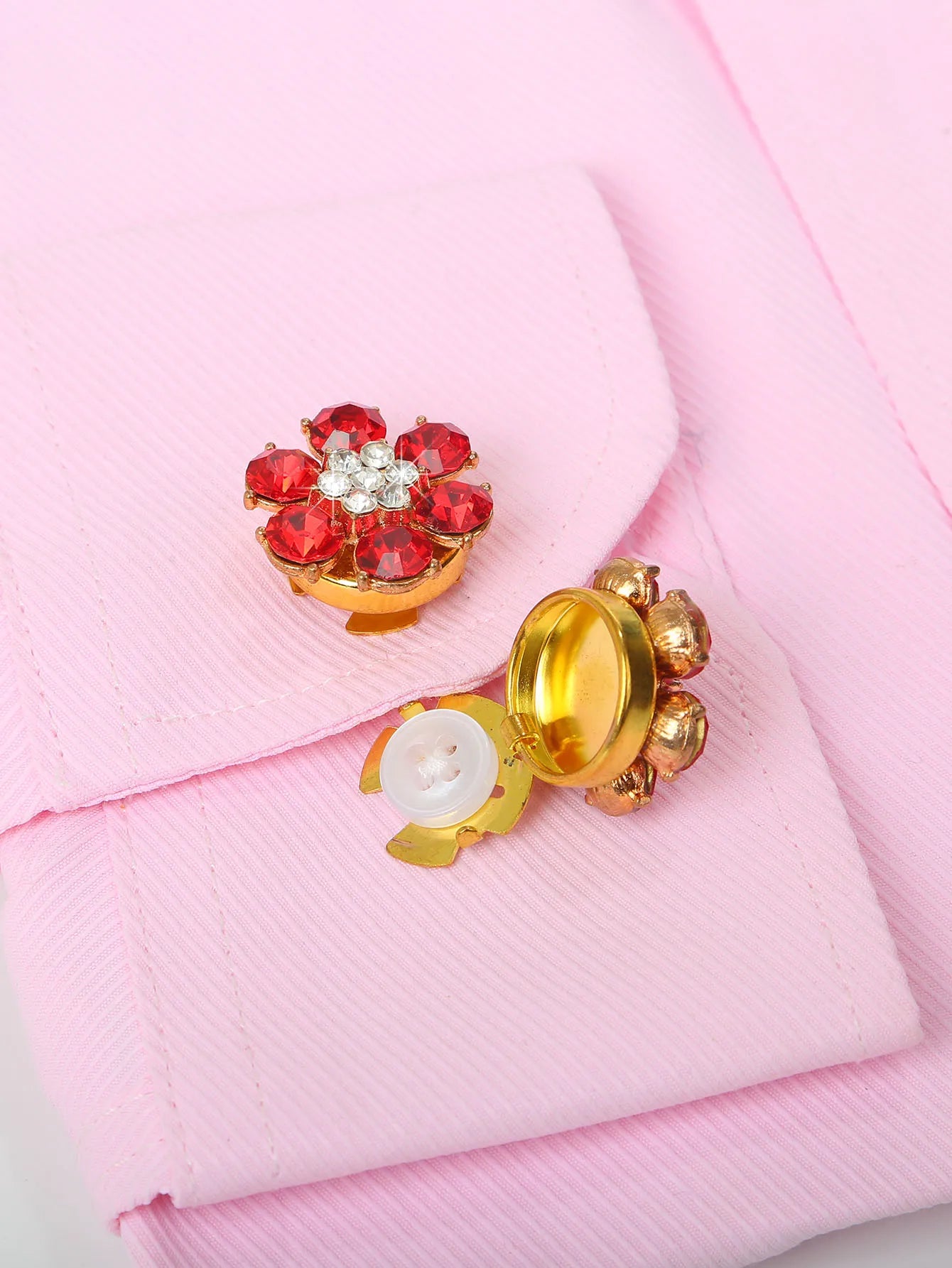 2pcs/set Flower Button Cufflinks