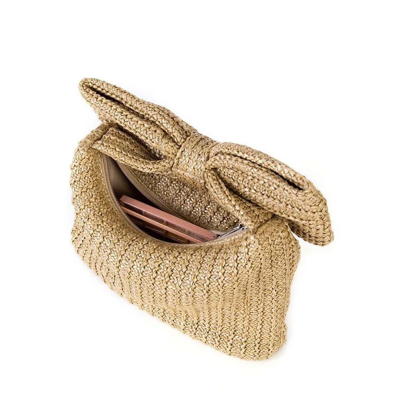 Women's New Bow Grass Knitted Handbag