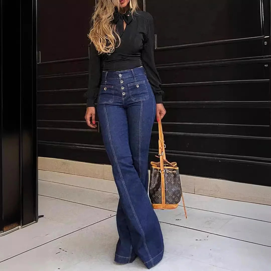 Women's Retro High-Waisted Jeans