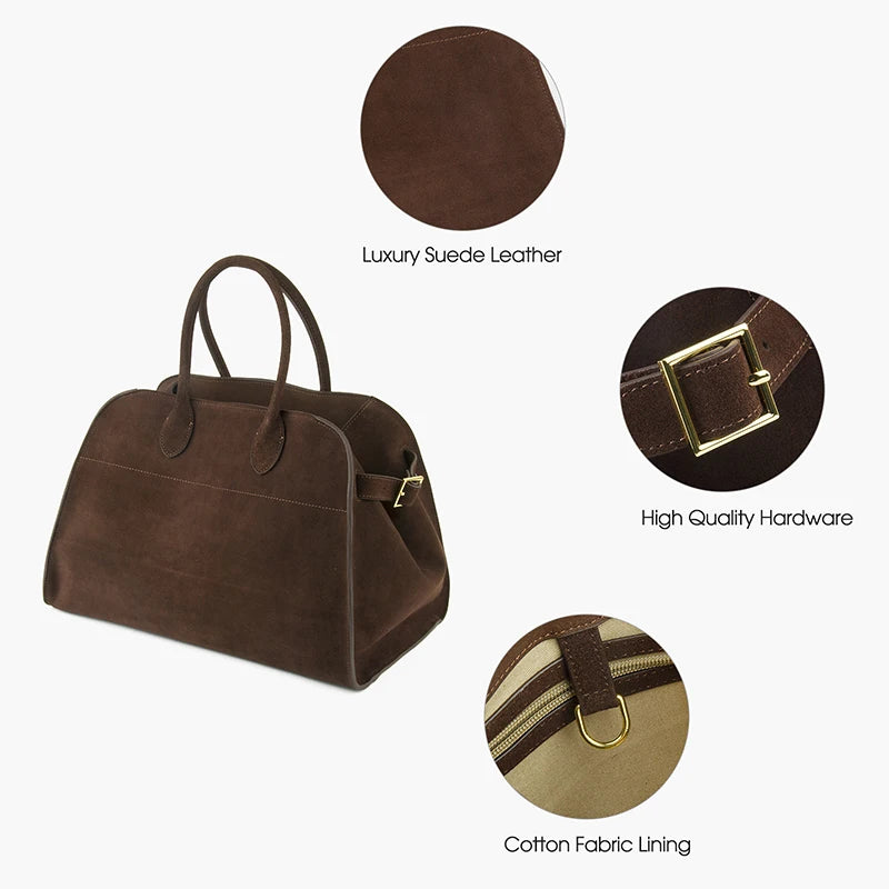 Natural Suede Handbag