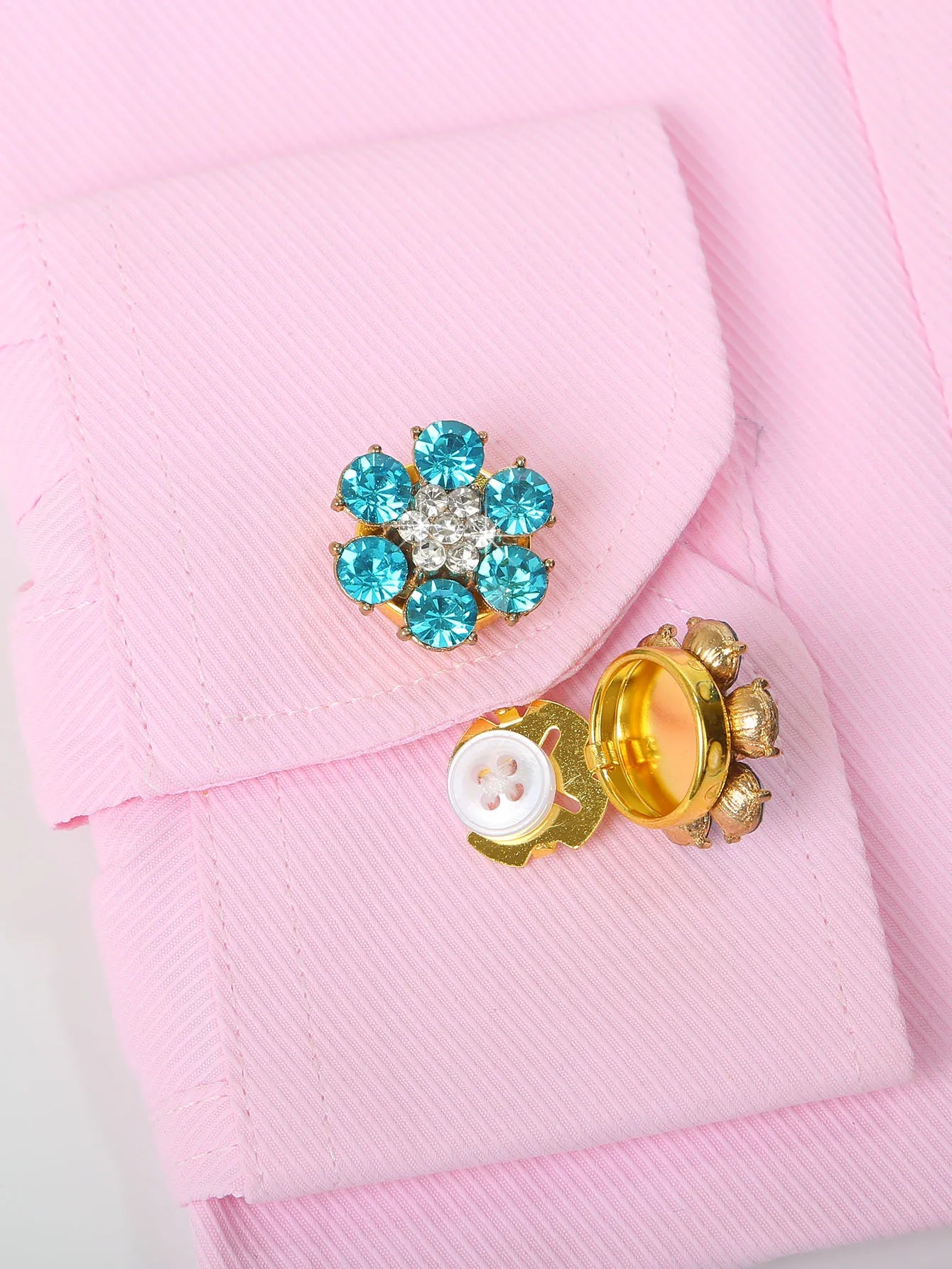 2pcs/set Flower Button Cufflinks