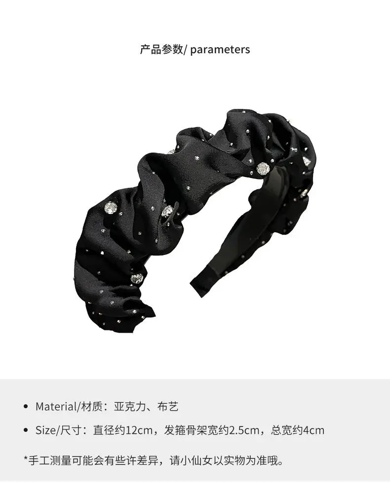 Fashion Korean Simple Black Pleated Hair Hoop Headband