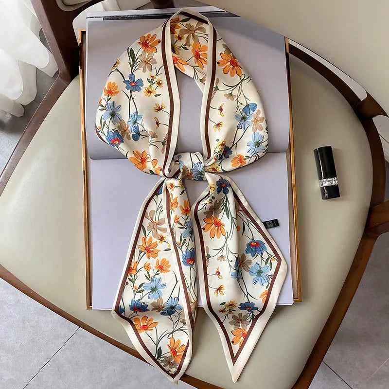 Fashion Floral Print Silk Scarves