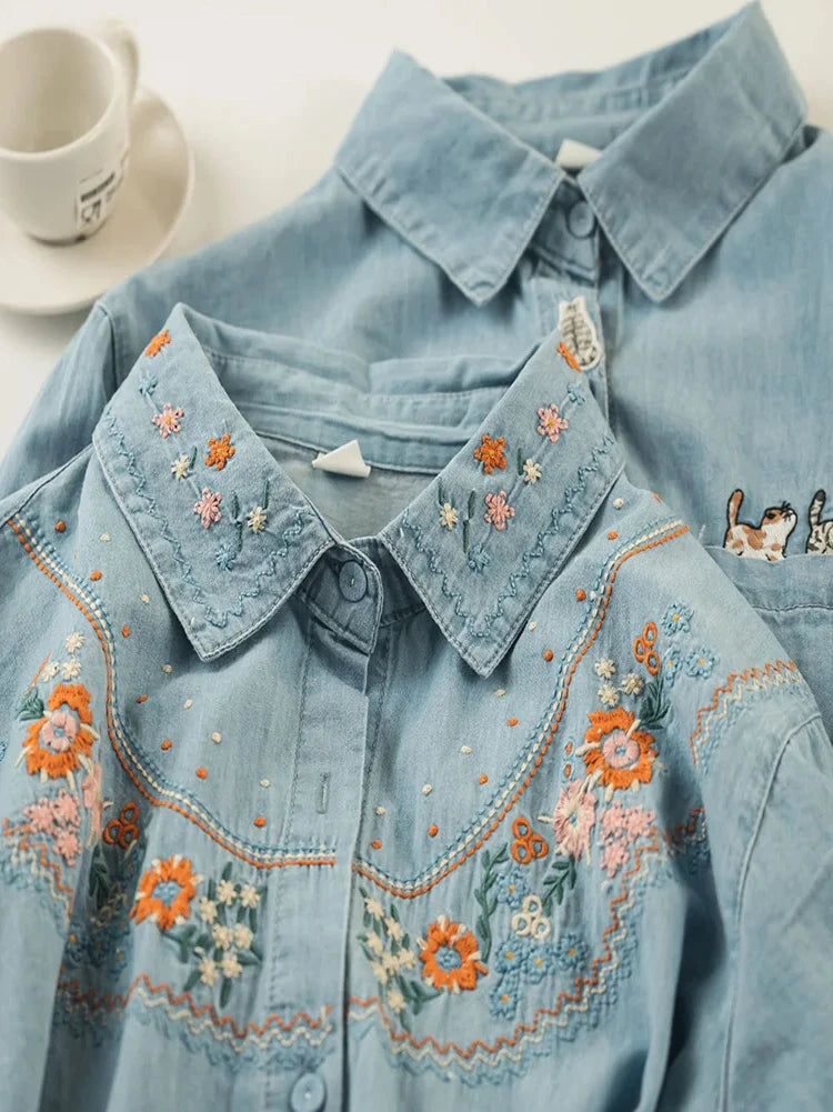 Cotton Denim Blouses