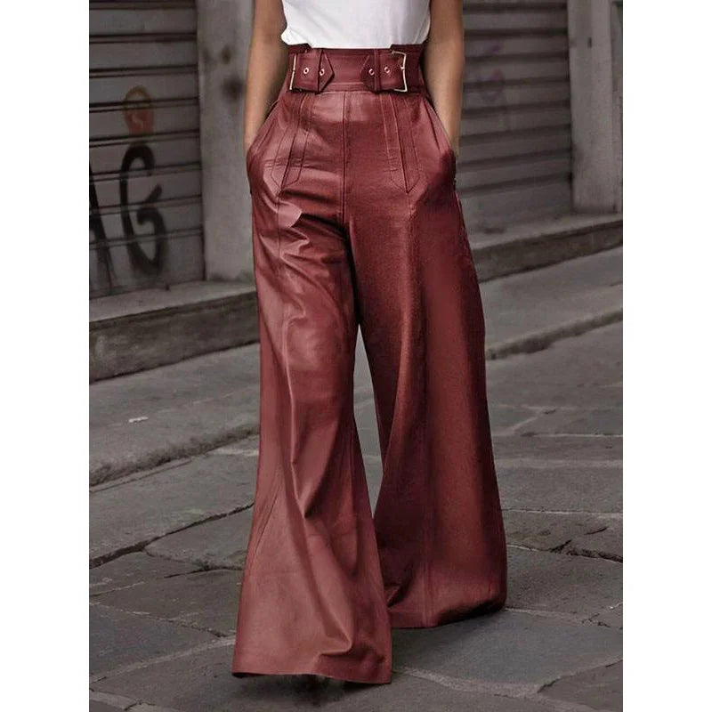 Faux PU Long Pants