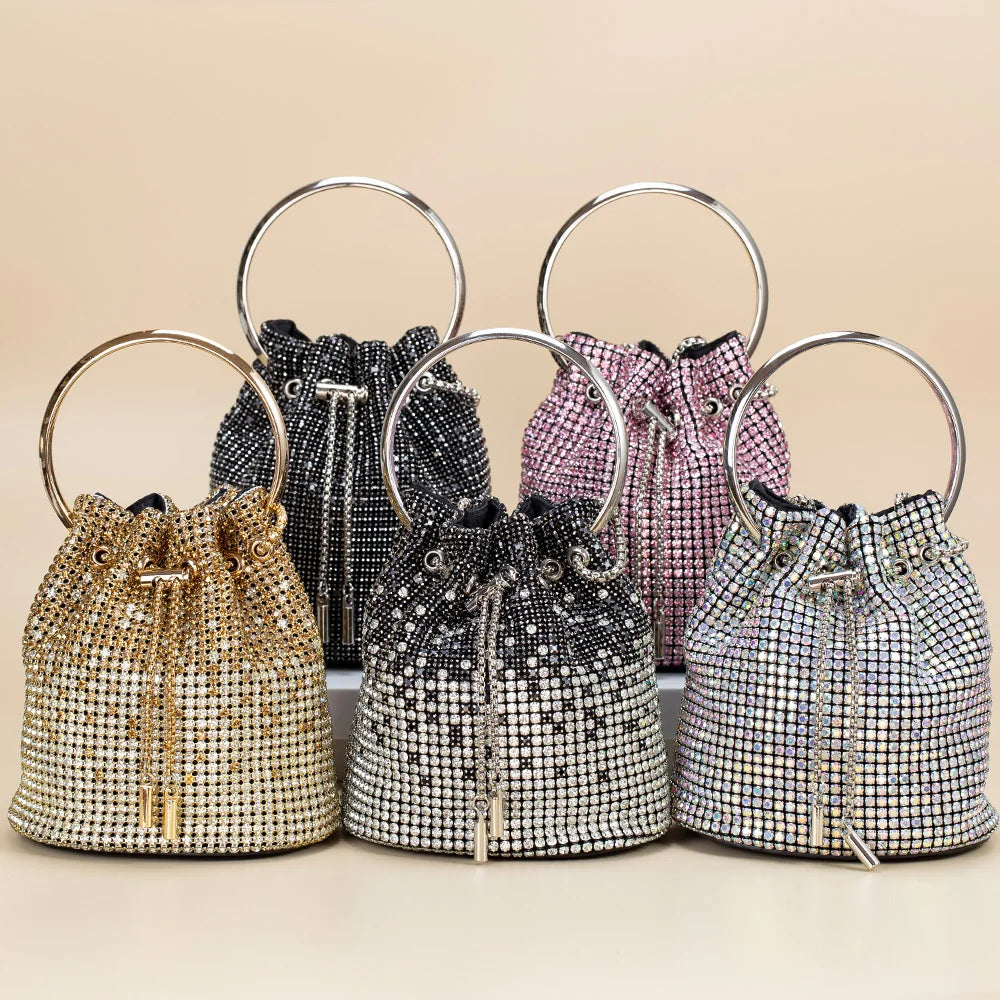 Sequin Bucket Bag with Jewelry