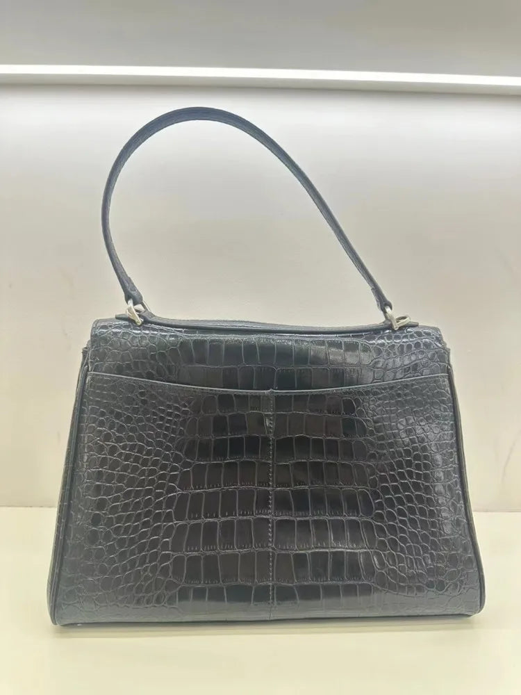 Crocodile Pattern Leather Handbag