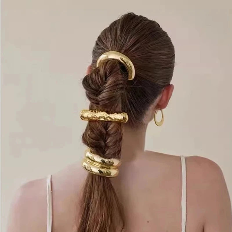 Metal Irregular Double-layer Hair Bands Ropes for Women