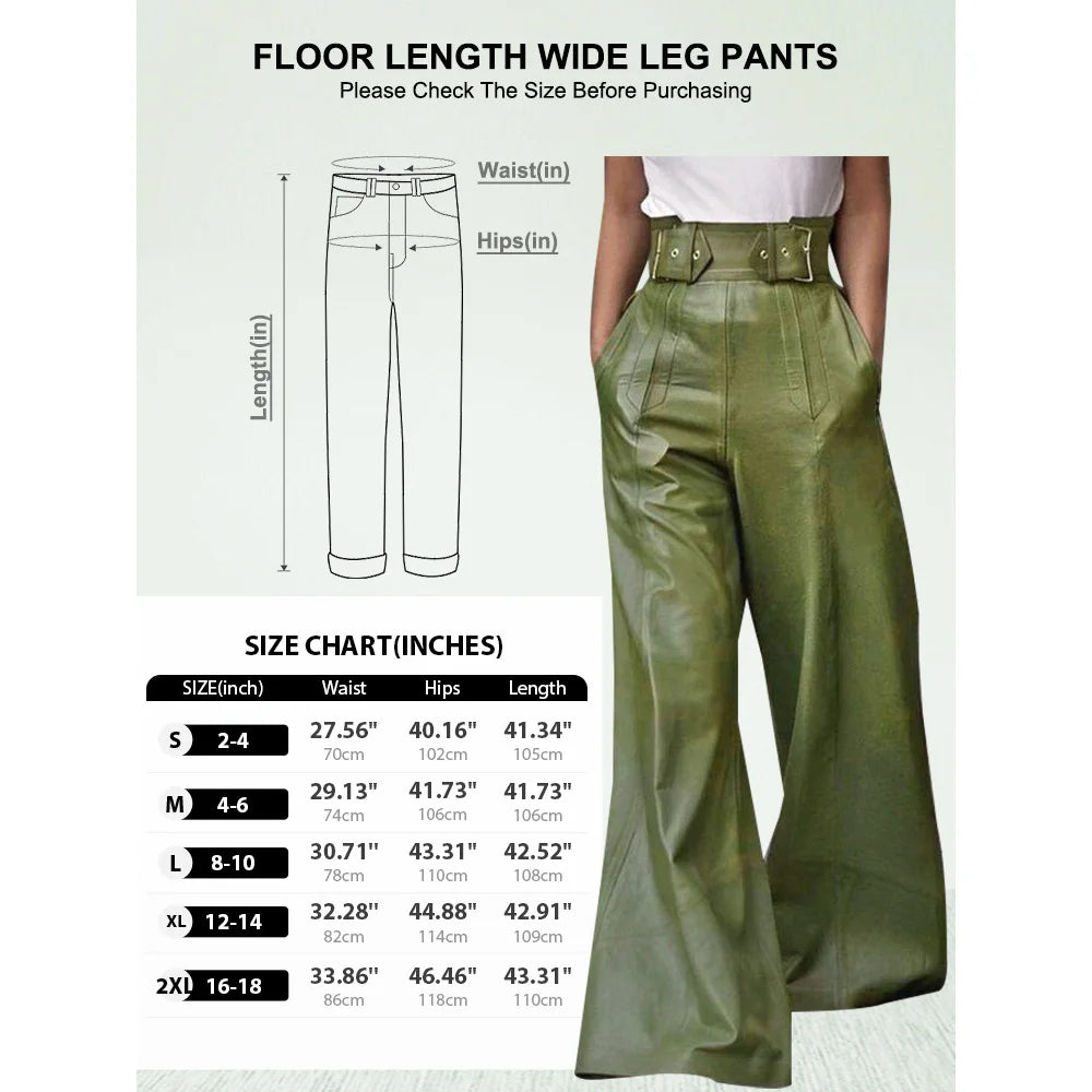 Faux PU Long Pants