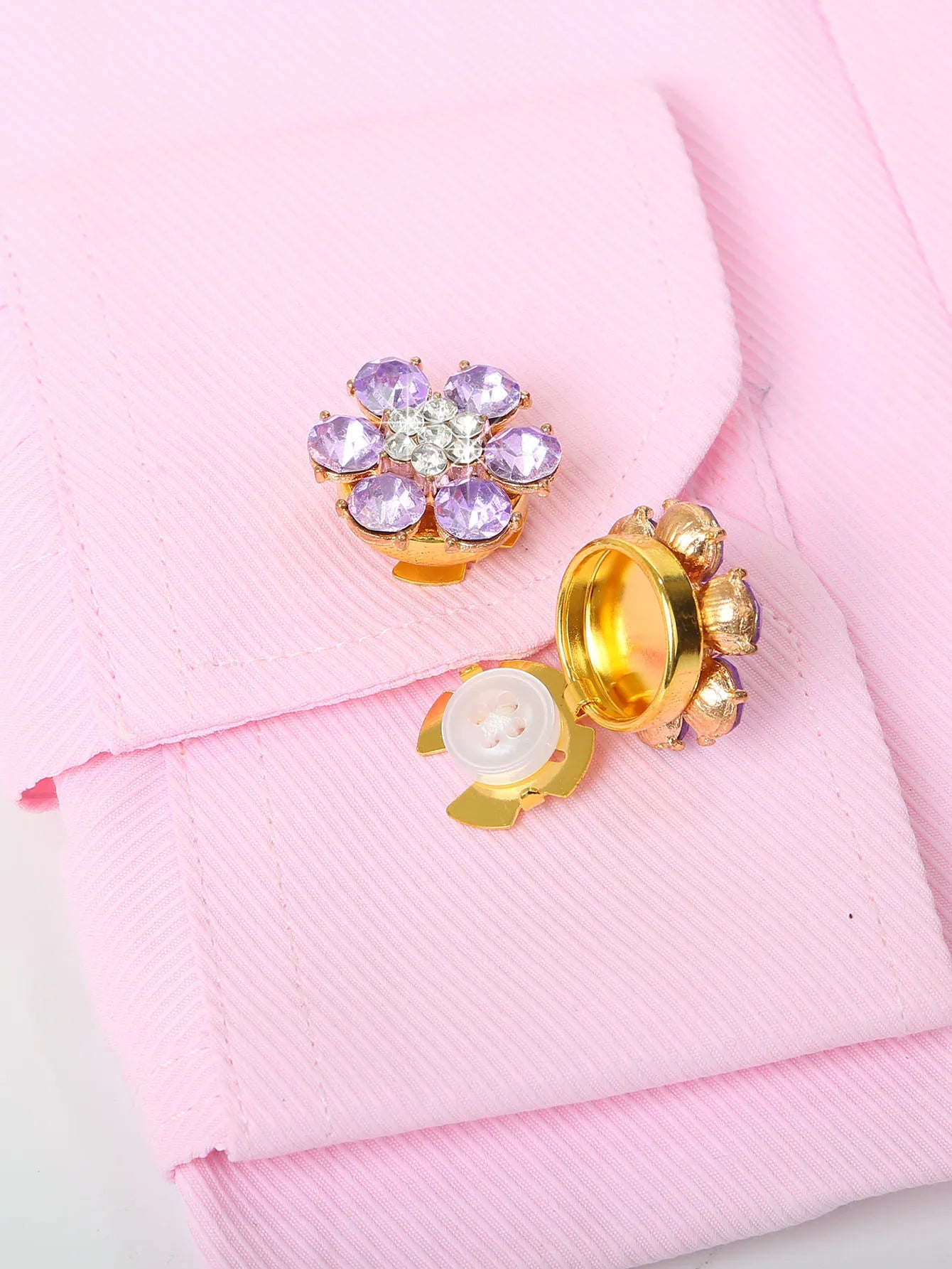 2pcs/set Flower Button Cufflinks