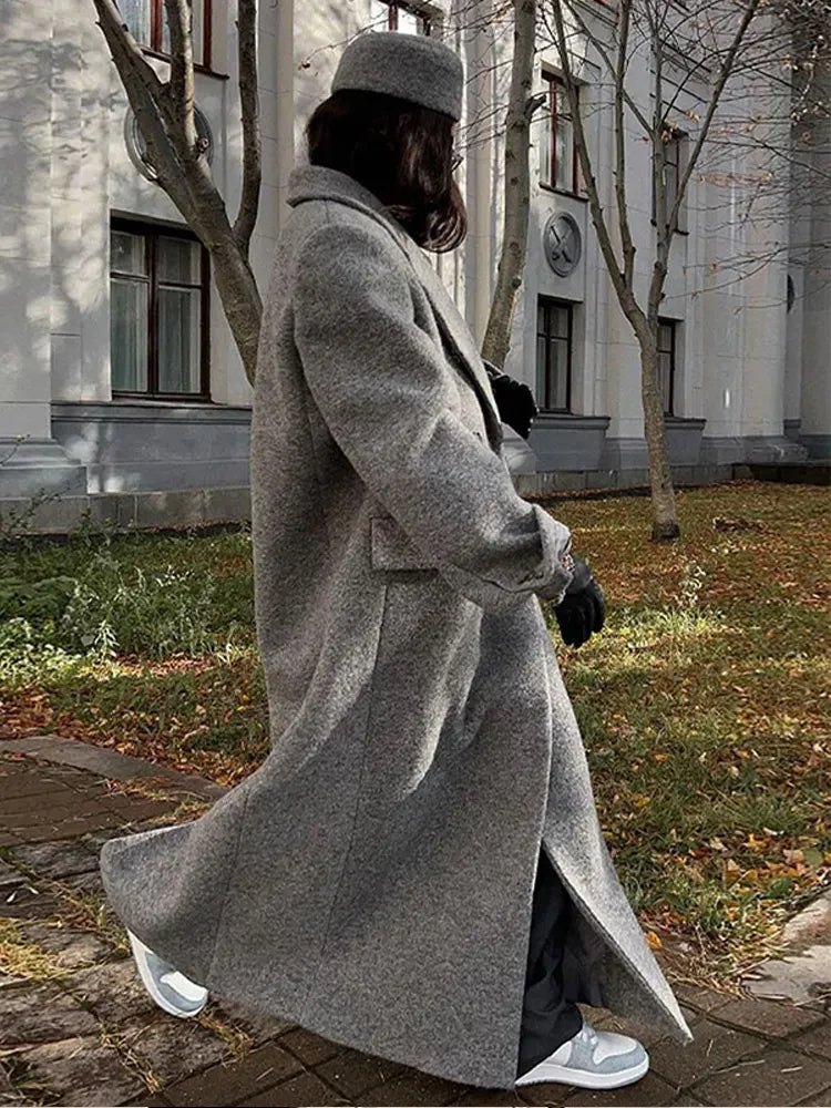 Elegant Chic Oversize Double Breasted Coat