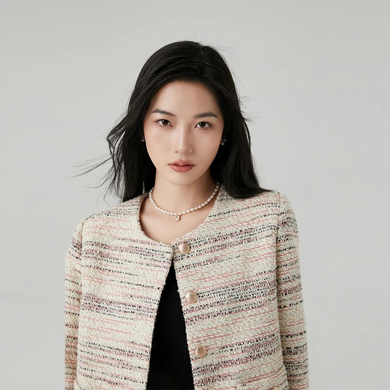 Colored Striped Button Jacket