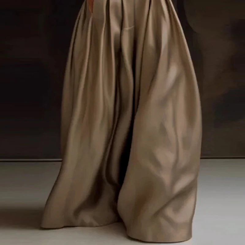 Casual Solid Color Loose Wide Leg Pants