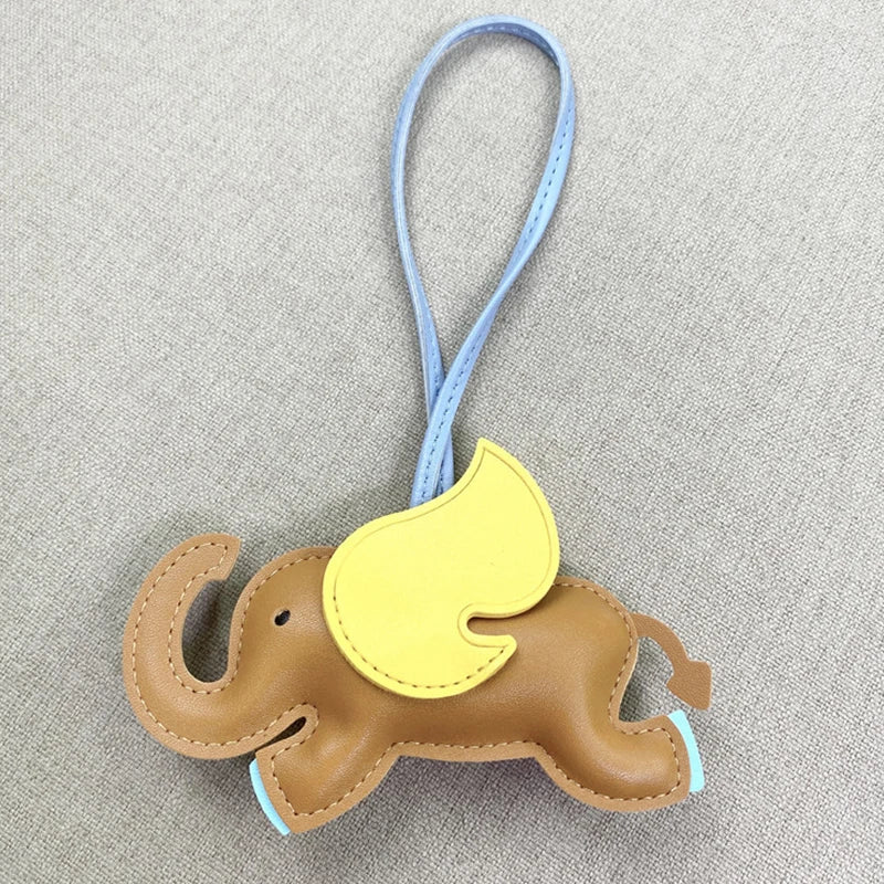 PU Leather Flying Elephant Bag Charm