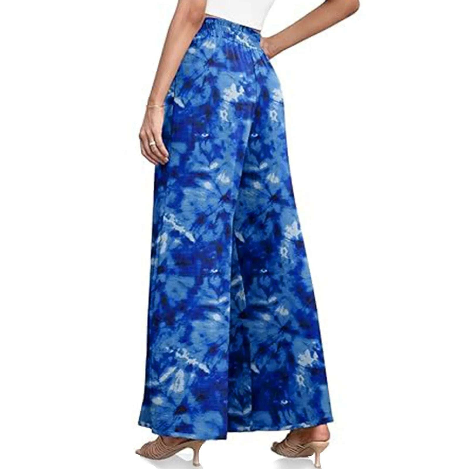 Fashion Boho Floral Wide Leg Pants