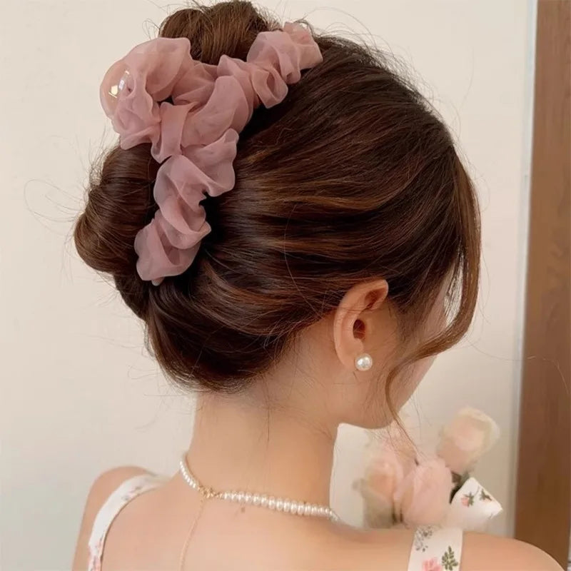 Large Mesh Hairpin Temperament Elegant Women Hair Claw Clips