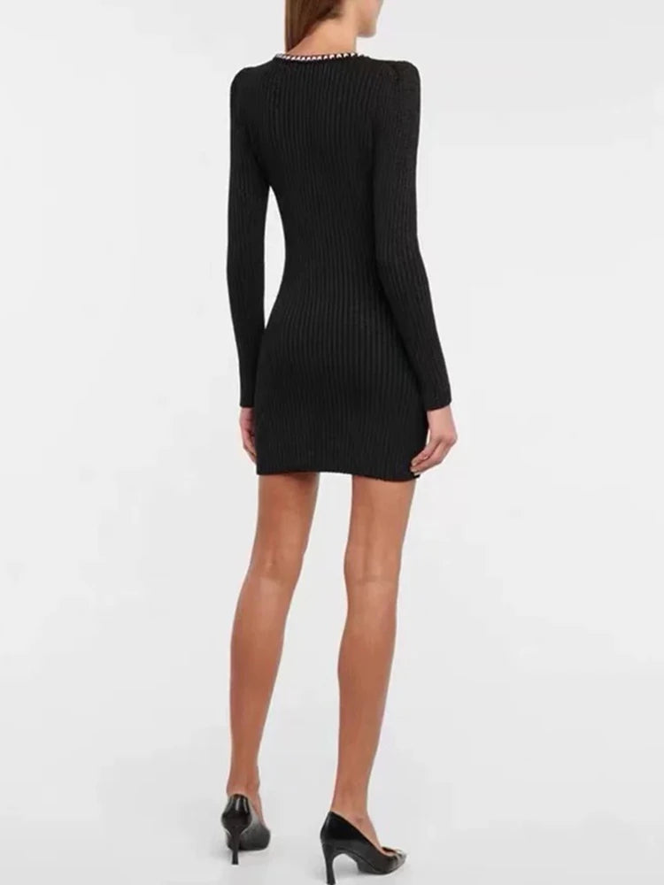 Knitted Long-sleeved Dress