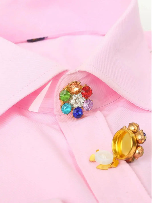 2pcs/set Flower Button Cufflinks