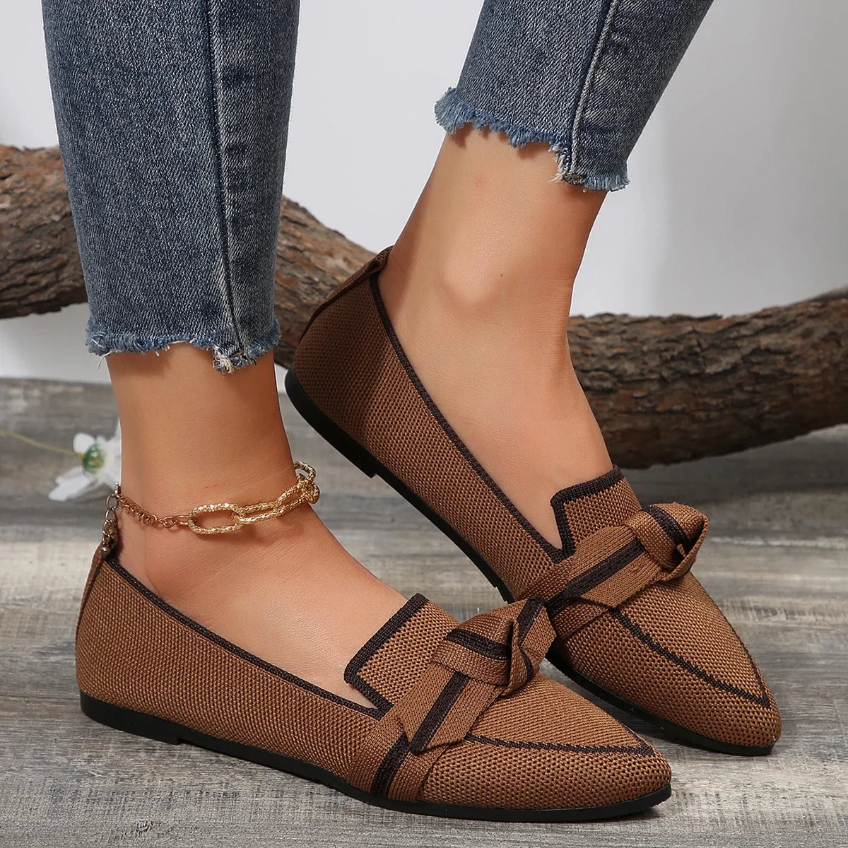 Woman Fashion Casual Bow Low Heel Loafers