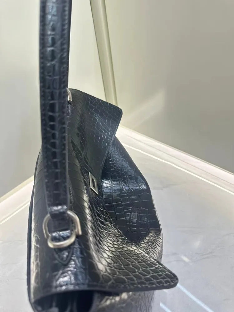 Crocodile Pattern Leather Handbag