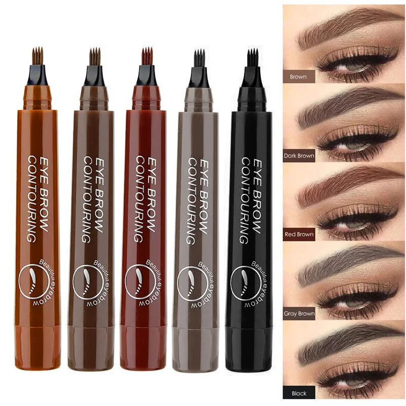 Waterproof 4 Fork Tip Eyebrow Tattoo Pencil