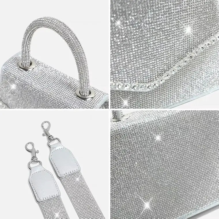 Luxury Shiny Rhinestones Trapezium Evening Bag