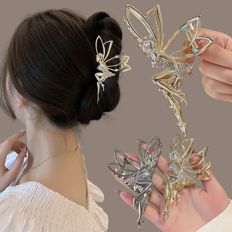 Rhinestone Elf Metal Hair Claw for Women