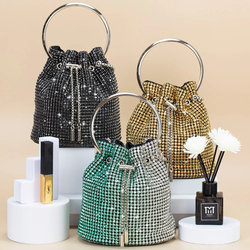 Sequin Bucket Bag with Jewelry