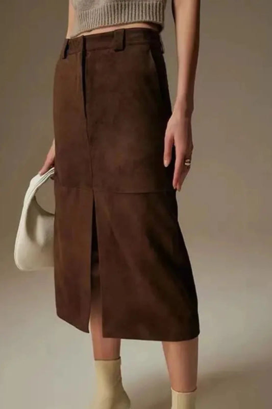 Leather Suede Skirt