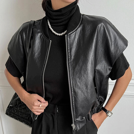 Short Leather Vest