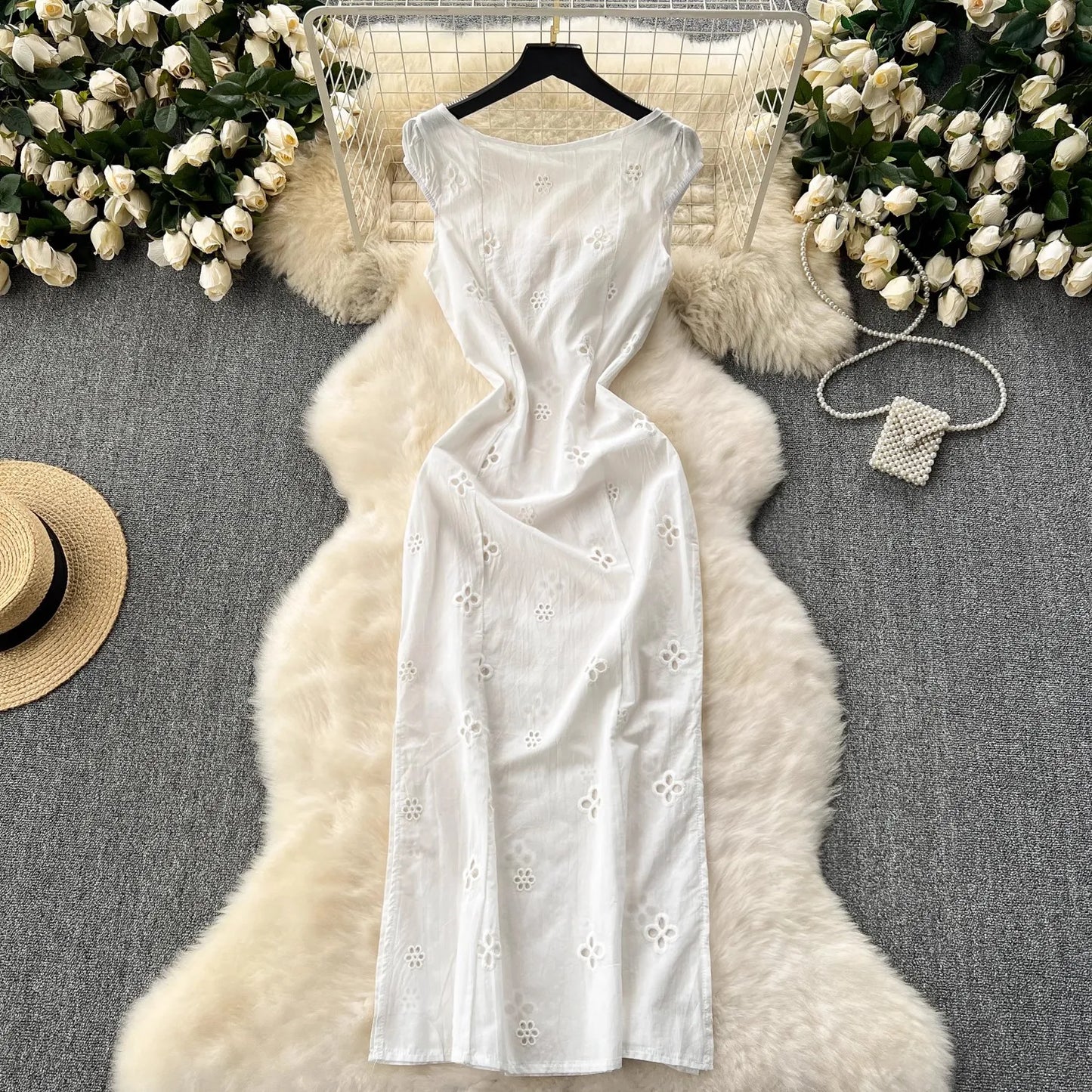 Vintage White Women Dress