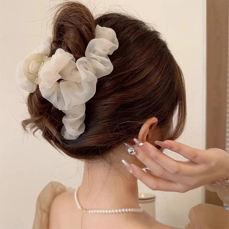 Large Mesh Hairpin Temperament Elegant Women Hair Claw Clips