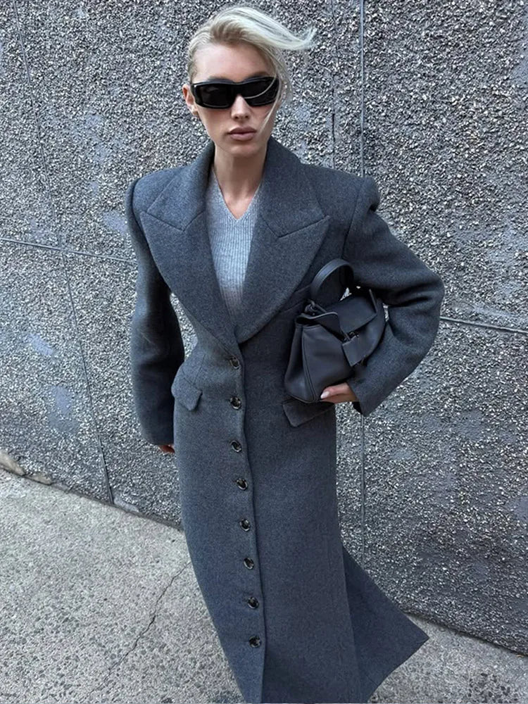 Elegant Single Breast Overcoat