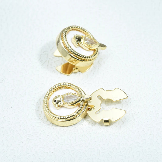 2 pcs/lot Crystal Bird Button