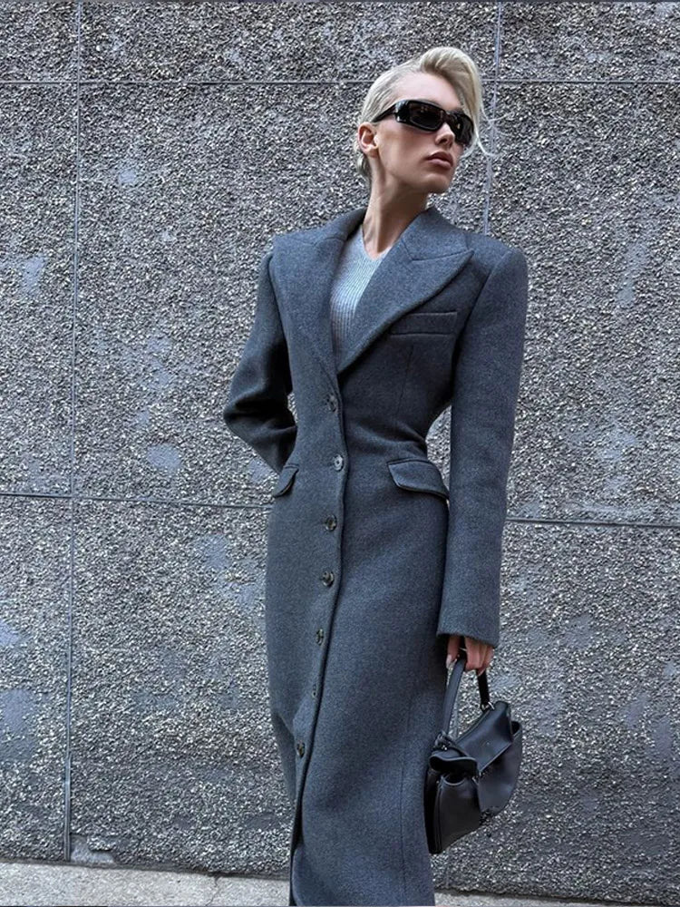 Elegant Single Breast Overcoat