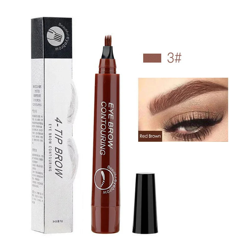 Waterproof 4 Fork Tip Eyebrow Tattoo Pencil