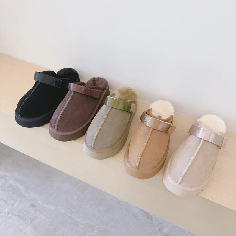 Platform Slippers Winter Boken